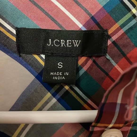 J crew plaid 100% cotton button up, Size S - Picture 3 of 7
